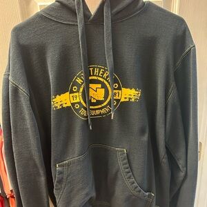 Men's Charcoal Hoodie with Yellow Logo